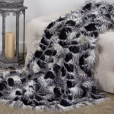 Porcupine Black and White Faux Fur Luxury Throw