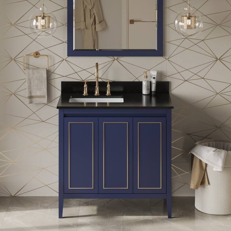 Jeffrey Alexander VKITPER36R-GRANITE Percival II 36" Free Standing - Hale Blue / Black - Painted