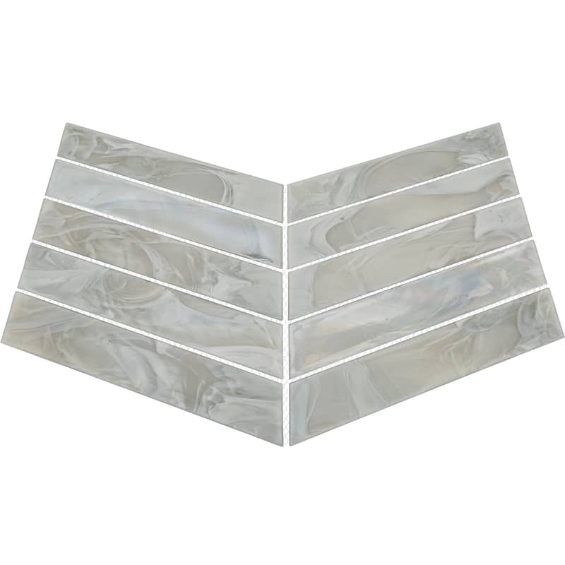 Daltile Starcastle 1" x 6" Chevron Glass Wall Mosaic (15 PC Per Carton) (12.75 SQFT Per Carton)