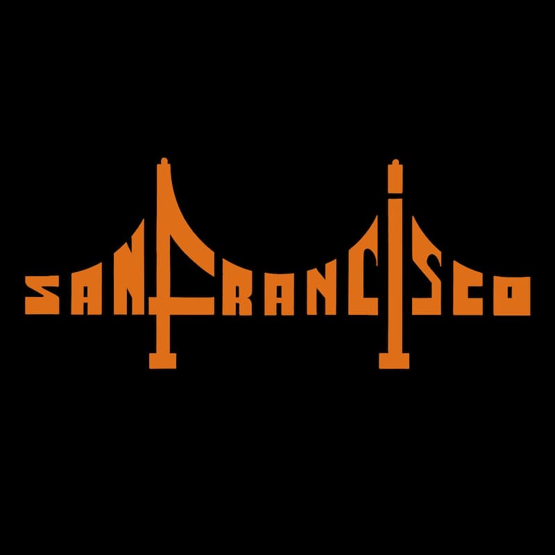 LA Pop Art Men's Word Art T-shirt - San Francisco Bridge
