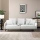 Modern Fabric Upholstered Sofa with Three Cushions - Bed Bath & Beyond ...