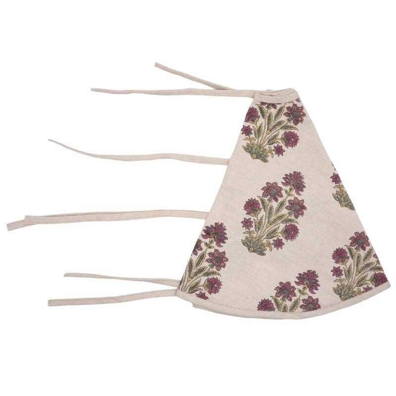 Fabdivine Block Print Linen Blend Home Decor Christmas Tree Skrit