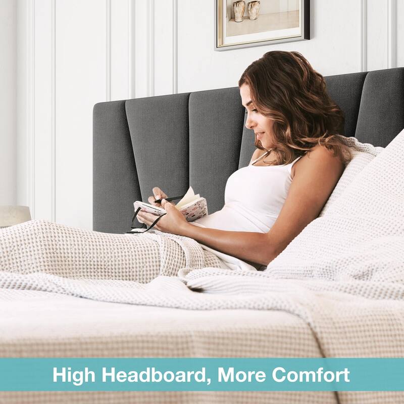 Platform Bed Frame with 4 Storage Drawers and Headboard