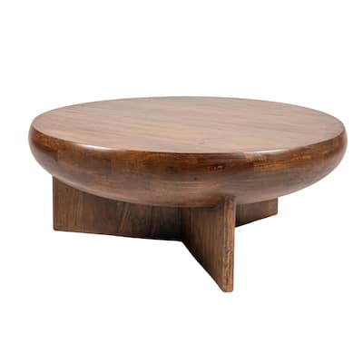 Wyatt Semi-Sphere Mango Wood Coffee Table with Solid Legs