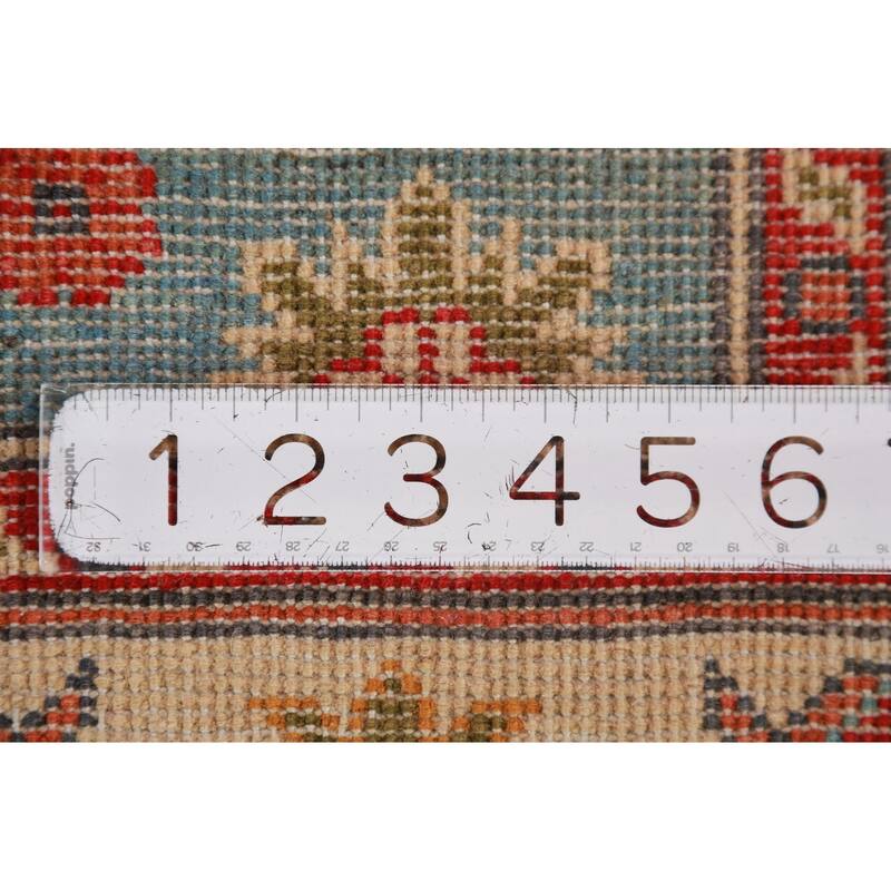 Turquoise Kazak Foyer Rug Oriental Handmade Wool Carpet - 2'9"x 4'3"