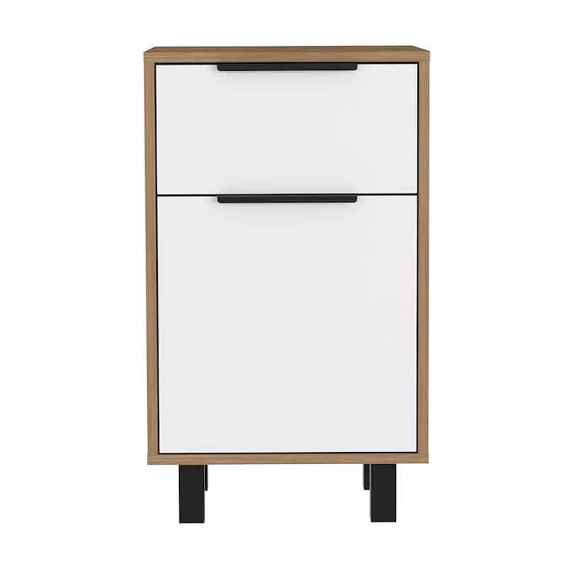 TUHOME Kaia Z Nightstand with 1 Drawer and 1 Cabinet