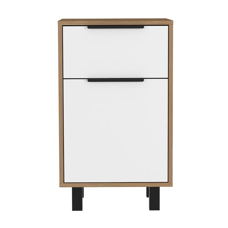 TUHOME Kaia Z Nightstand with 1 Drawer and 1 Cabinet