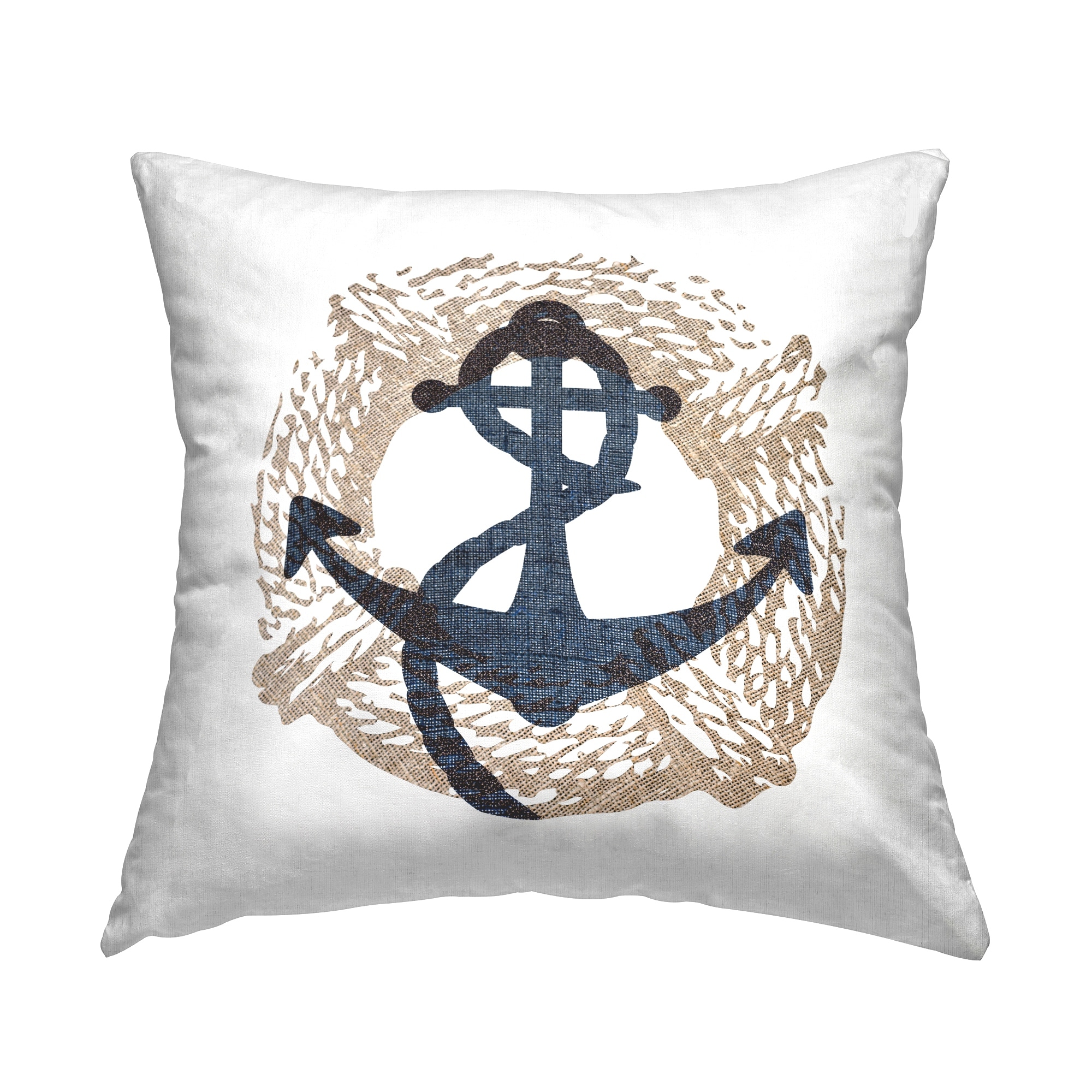Stupell Nautical Anchor & Rope Decorative Printed Throw Pillow Design by Lil' Rue