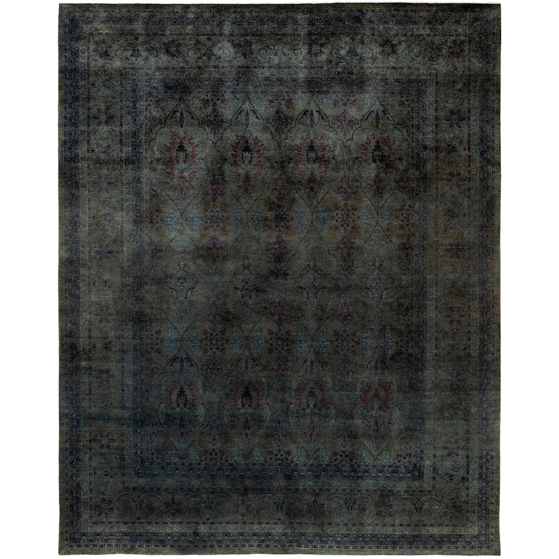 Overdyed One-of-a-Kind Hand-Knotted Area Rug - Green - 8' 1" x 10' 0"