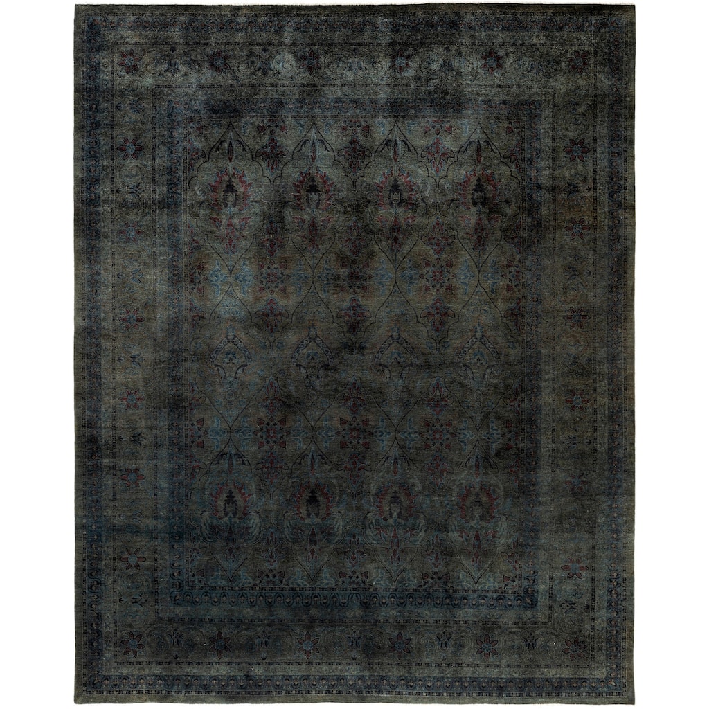 Overdyed One-of-a-Kind Hand-Knotted Area Rug - Green - 8' 1" x 10' 0"