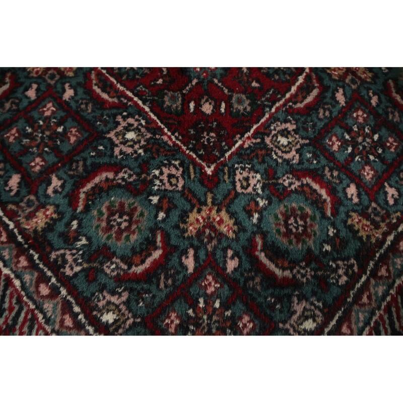 Hand Knotted Oriental 100% Wool Carpet Traditional Floral Black Tabriz-Mahi Area Rug - 9' 0'' X 5' 11''