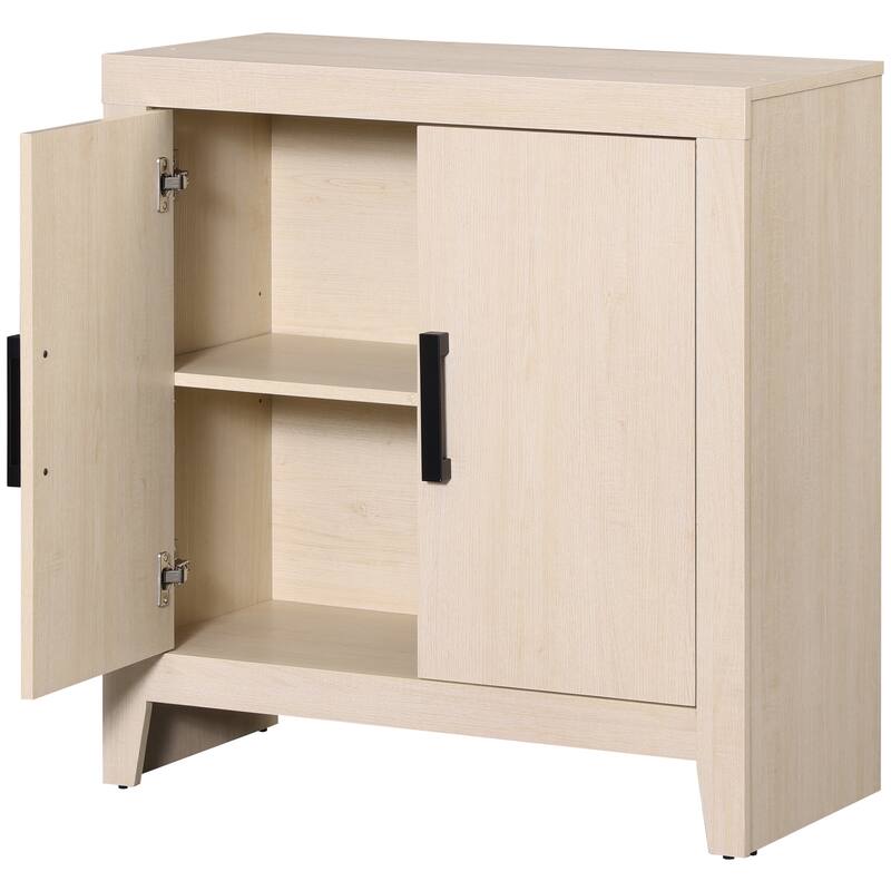 WAMPAT 124" Wide Modern Farmhouse TV Stand, Large Entertainment Center with 4 Cabinets, Adjustable Shelves & Doors