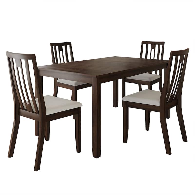 CraftPorch Contemporary 5-piece Wooden Dining Set - Brown
