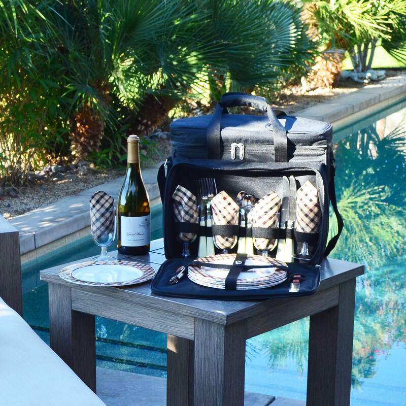 NCAA Purdue Boilermakers Insulated Picnic Set for 4 on Wheels