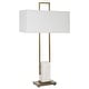 preview thumbnail 4 of 5, Uttermost Column White Marble Table Lamp - 19 W x 35 H x 9 D (inches)