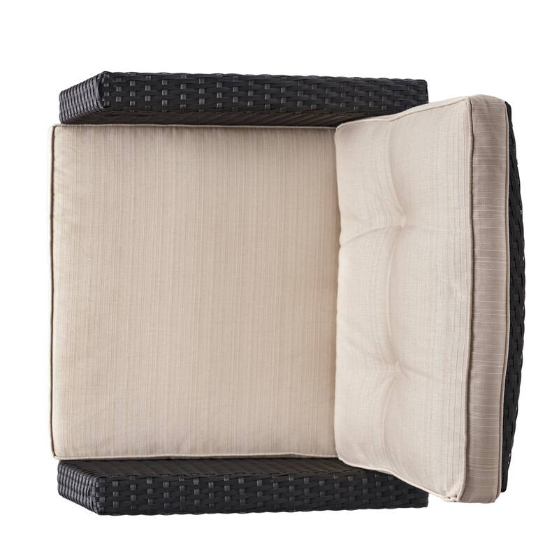 Roomfitters St Marta Outdoor Wicker Single Sofa Chair with Water Resistant Cushions, Patio Armchair - Single Unit