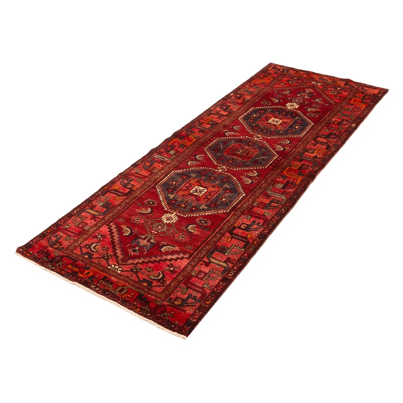 ECARPETGALLERY Hand-knotted Andelz Red Wool Rug - 3'5 x 9'9