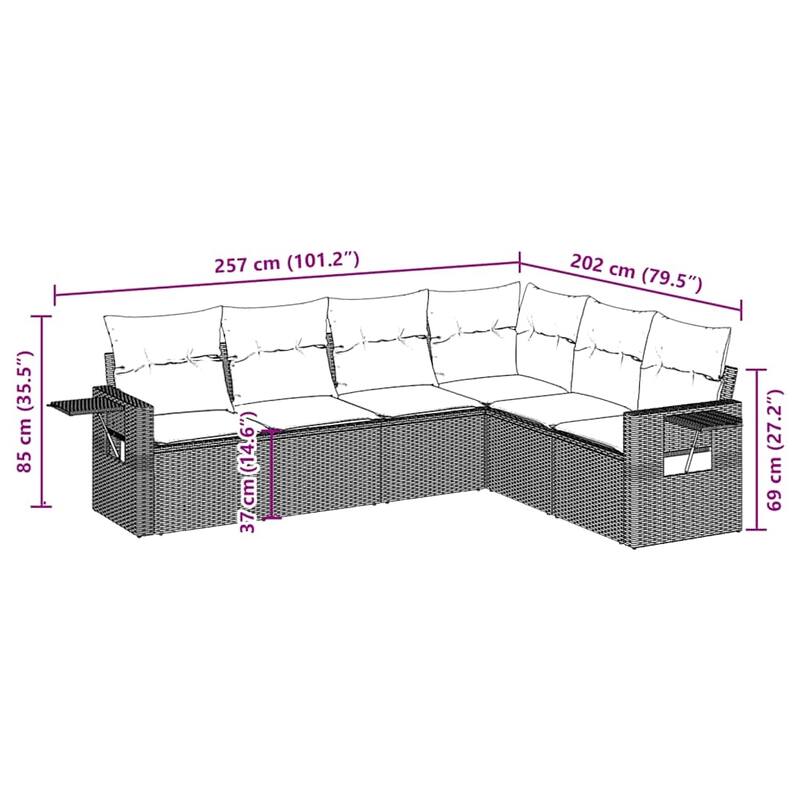 vidaXL Garden Sofa Set Black