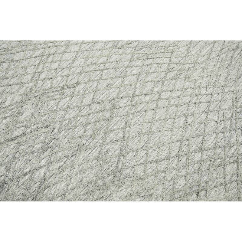 Hand Knotted Textured Gray Tibetan 100% Wool Modern Oriental Area Rug - 8' 1'' x 10'