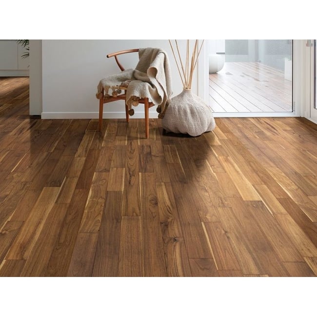 Shaw SW763 Regatta Teak 5" Wide Smooth Engineered Teak Hardwood