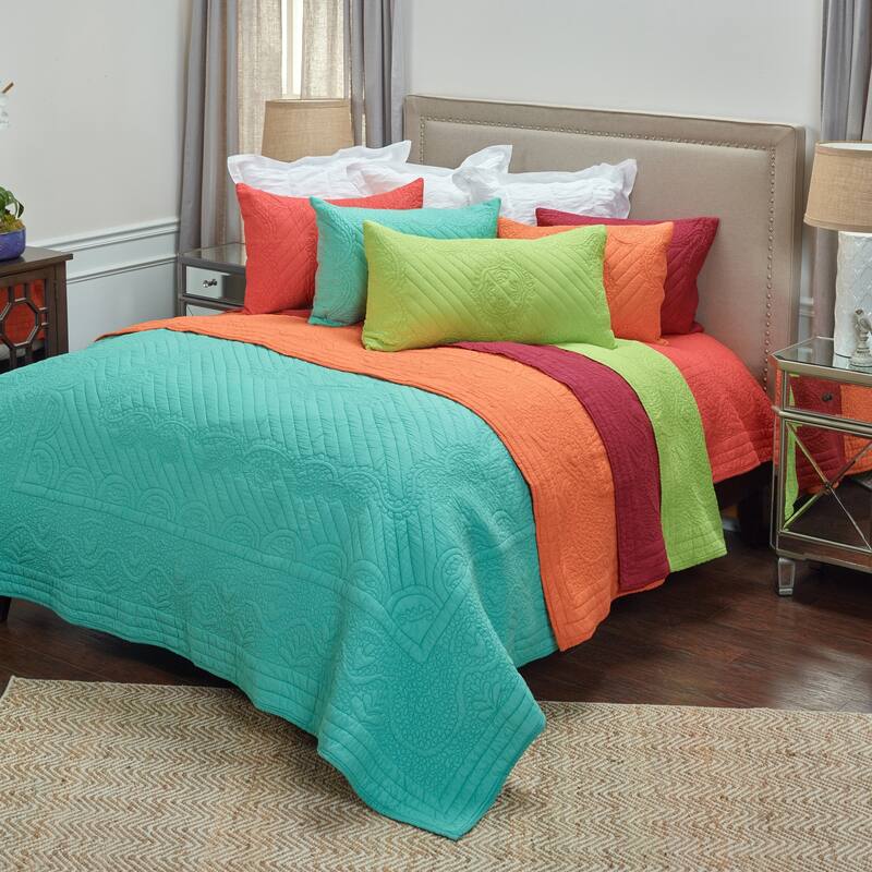 Rizzy Home Moroccan Fling Orange Quilt