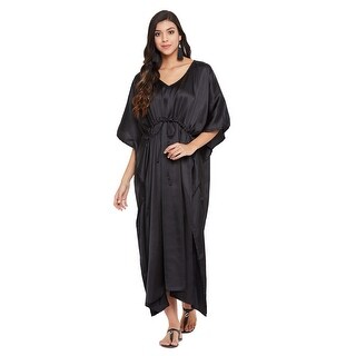 silky loungewear oussum kaftan maxi ups satin tie straight solid womens cut plus dresses pattern night