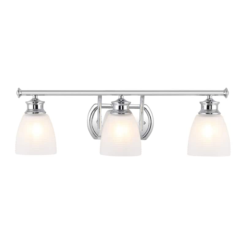 Fairfax Metal/Glass Contemporary Modern LED Vanity Light, by JONATHAN Y