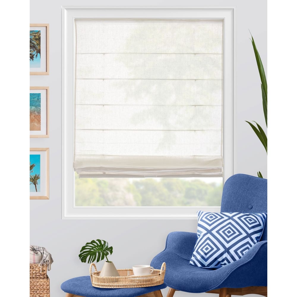 CHICOLOGY Cordless Roman Shades, Semi-Sheer