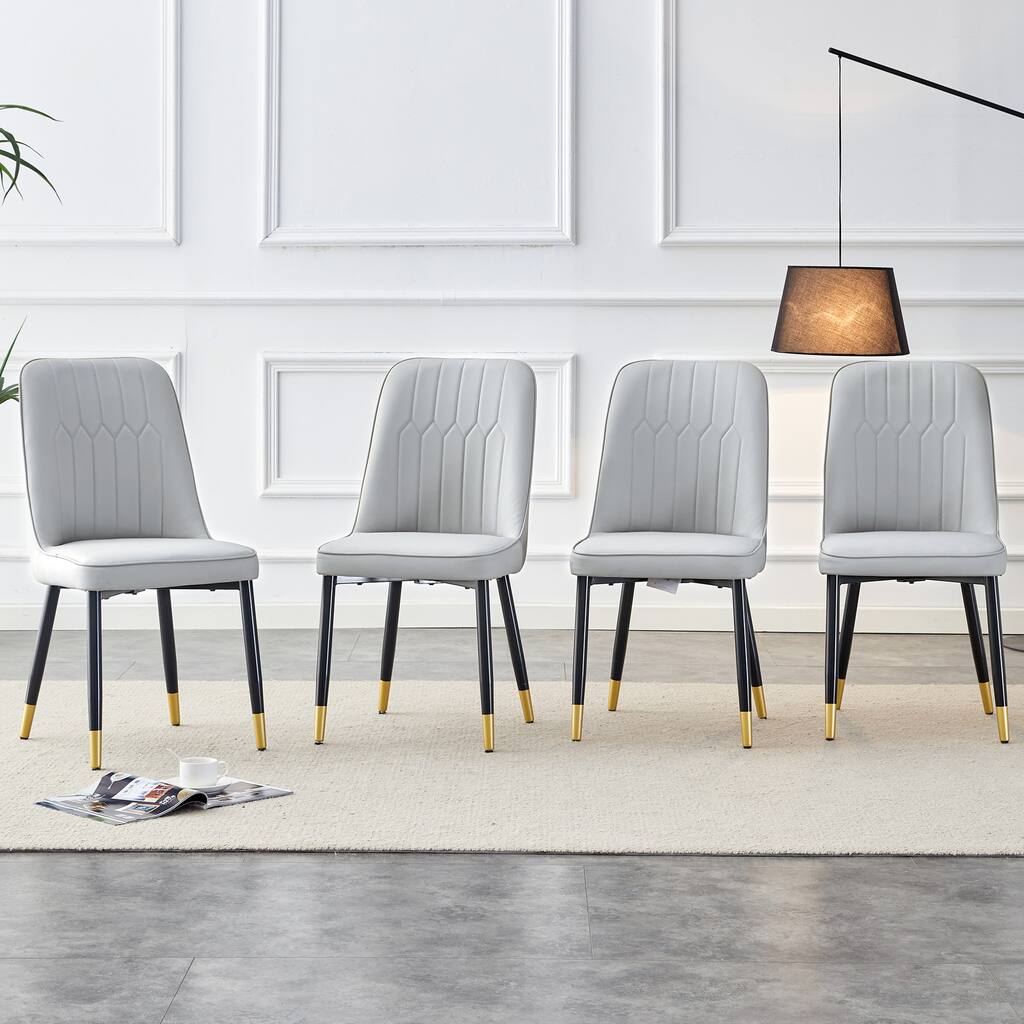 Light Gray Dining Chair Side Chair Kitchen Chair Vanity Chair Leisure Chair Accent Chair Office Chair with Metal Legs