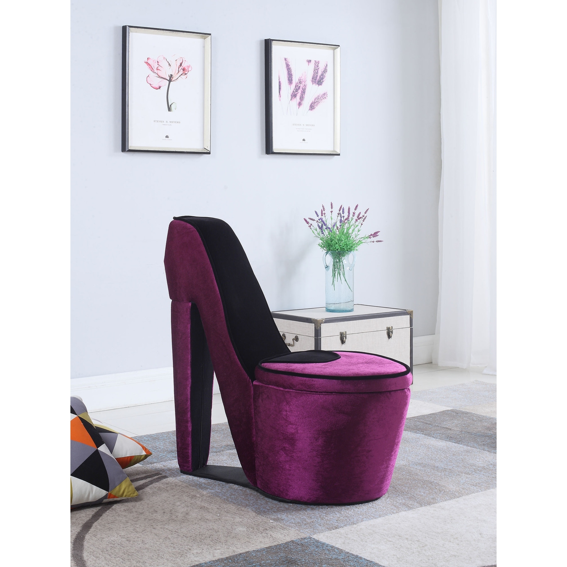 Pink high heel chair cheap