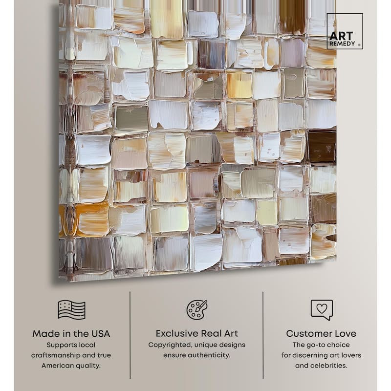 Woven Stone Canvas by Art Remedy, Gallery Wrapped