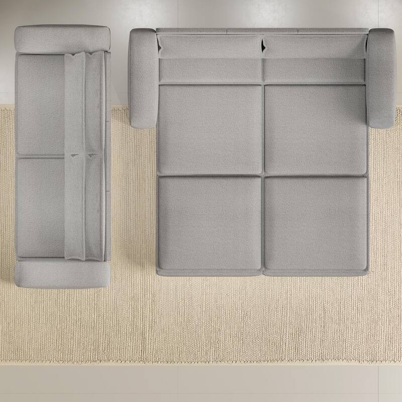 GDFStudio - Teddy 93" 3-in-1 Convertible Sleeper Sofa with 2 Lumbar Pillows