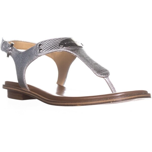 michael kors silver flat sandals
