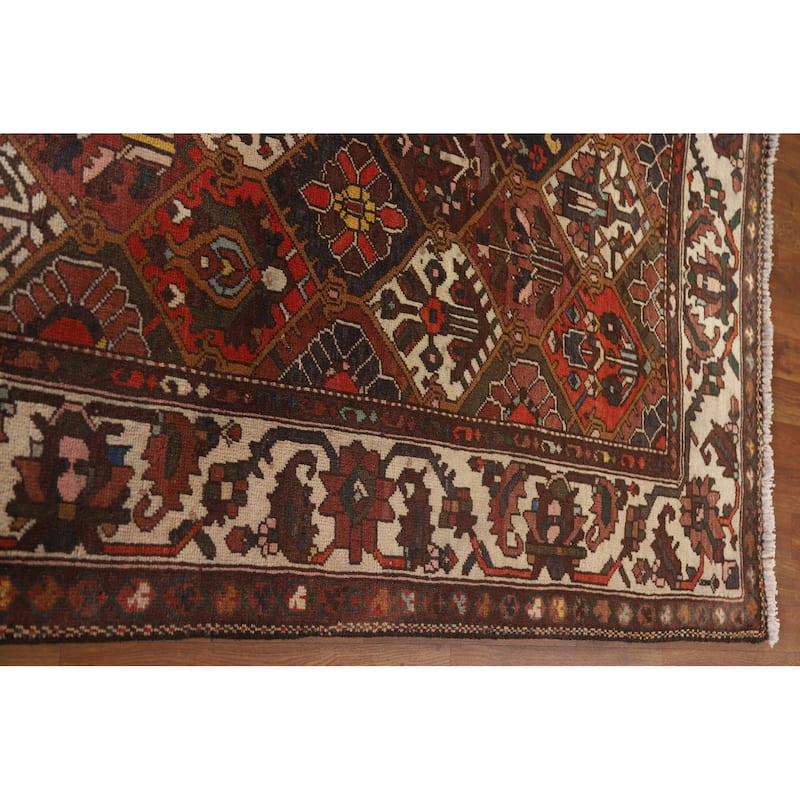 Bakhtiari Persian Vintage Area Rug Handmade Wool Carpet - 7'1"x 10'3"