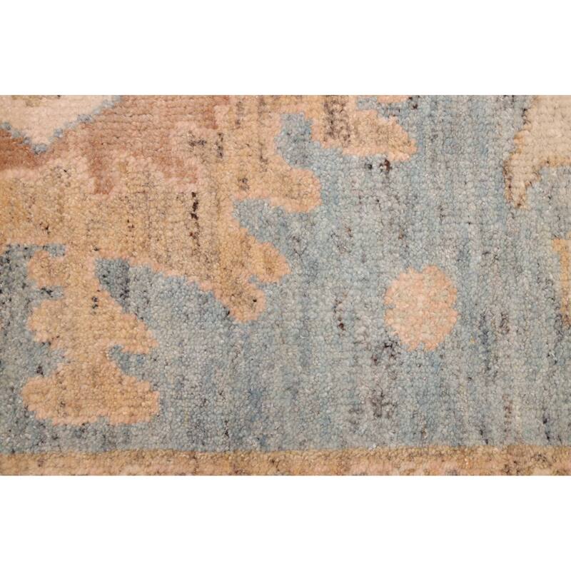 ECARPETGALLERY Hand-knotted Modern Oushak Light Denim Blue Wool Rug - 10'1 x 13'10