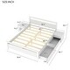 preview thumbnail 5 of 5, Full Size Wooden Platform Bed with 2 Storage Drawers and 2 bedside tables, White