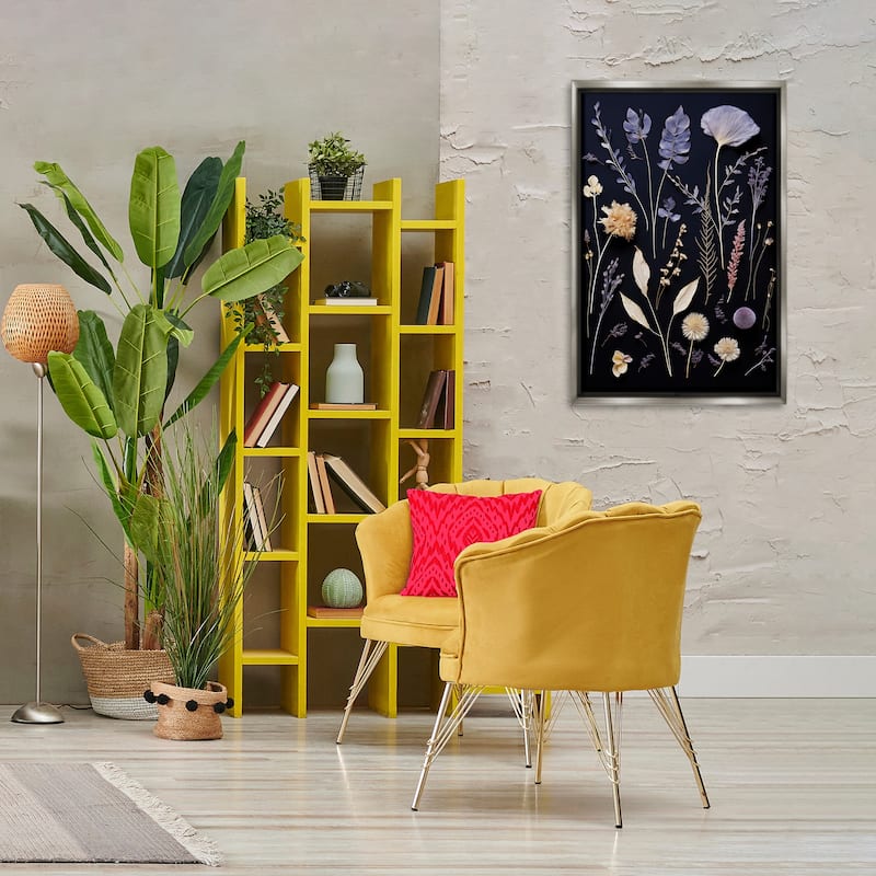 Stupell Various Sprigs on Black Framed Floater Canvas Wall Art Design By Heidi Kuntz