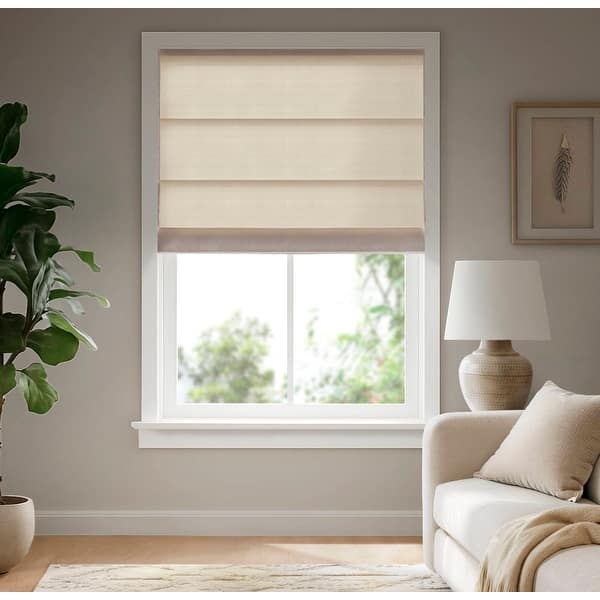 slide 2 of 14, Madison Park Galen Matte Cordless Roman Blind Galen Matte fabric - 27" x 64" 27" x 64" - Matte Ivory