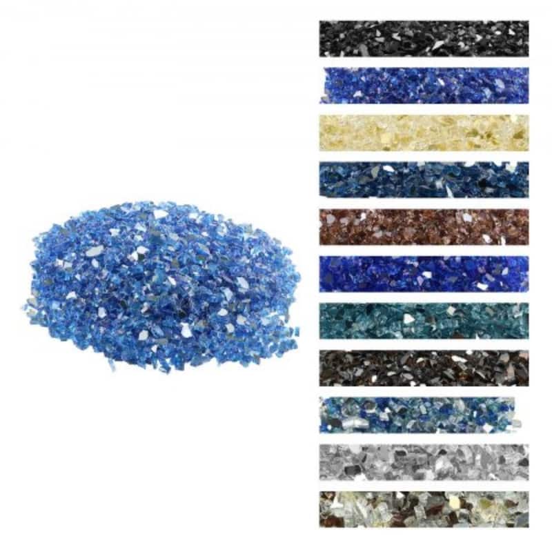 Cobalt Blue Tempered Crushed Fire Glass 10 lbs Heat Resistant - 1/4 inch - Cobalt Blue