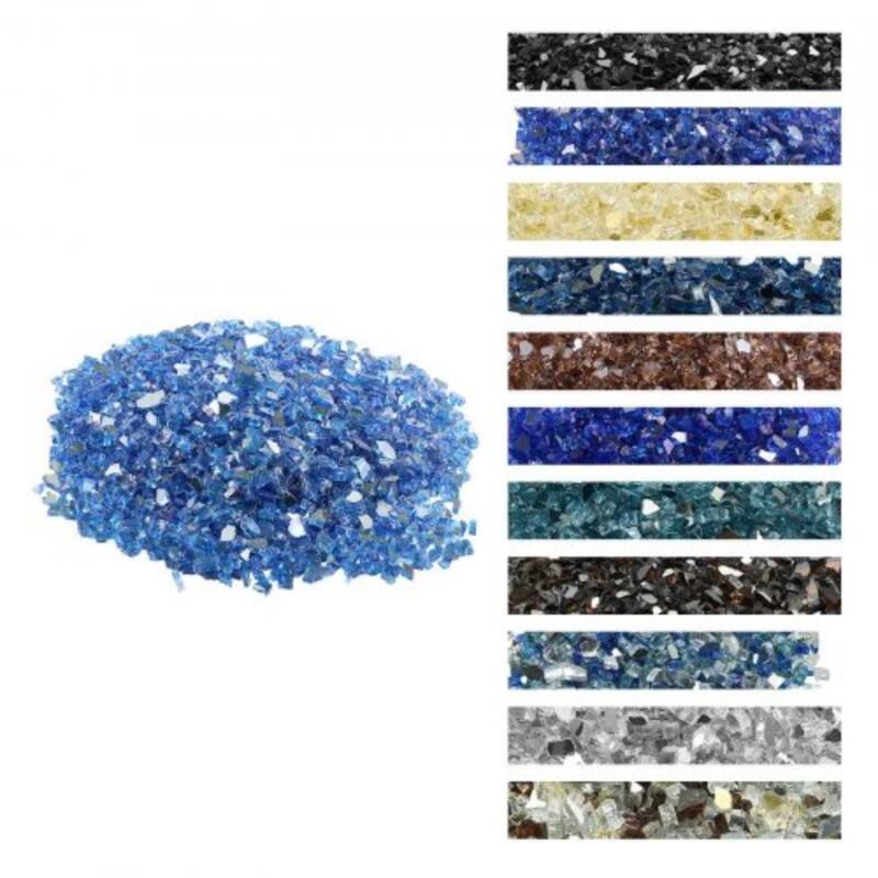 Cobalt Blue Reflective Fire Pit Glass Crystals Tempered High-Temperature Fire Glass Rocks - 1/4 inch
