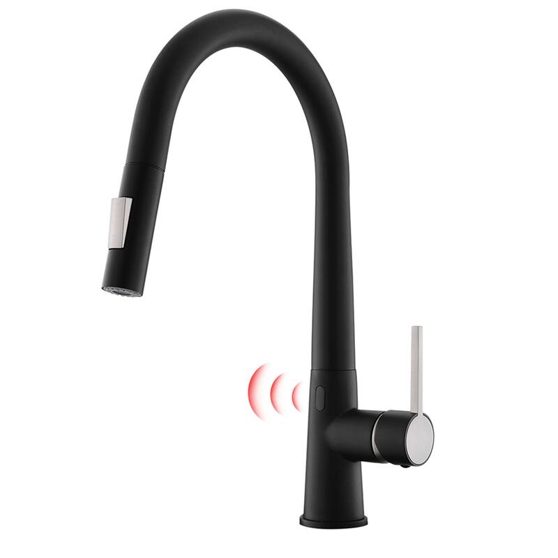 Touchless Kitchen Faucet With Pull Down Sprayer Single Handle Kitchen Sink Faucet One Hole Laundry Vanity Smart Hand-Free Taps