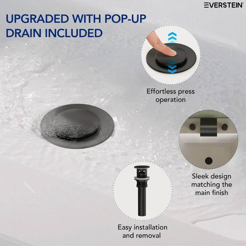 Widespread Bathroom Faucet 3 Hole, 2-handle Bathroom Sink Faucet with Drain Assembly