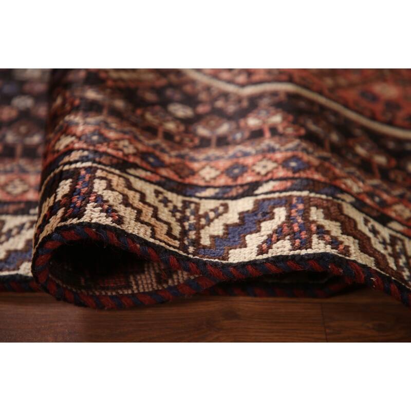 Vegetable Dye Qashqai Persian Rug Hand-knotted Wool Carpet - 5'5"x 7'6"