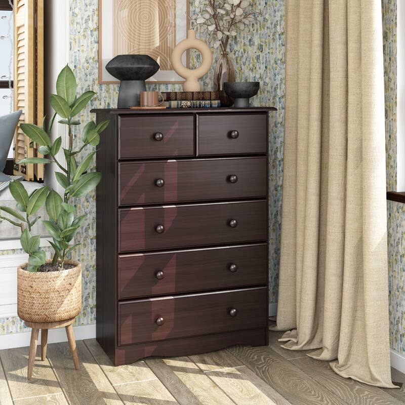 100% Solid Wood 6-Drawer Chest by Palace Imports - Java