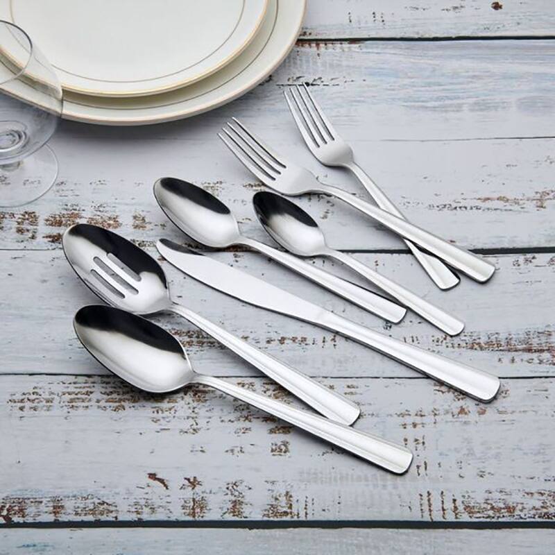Ornative ALICJA Stainless Steel 42 Pieces Flatware Set with Buffet - 10.71" H x 14.37" W x 1.77" D