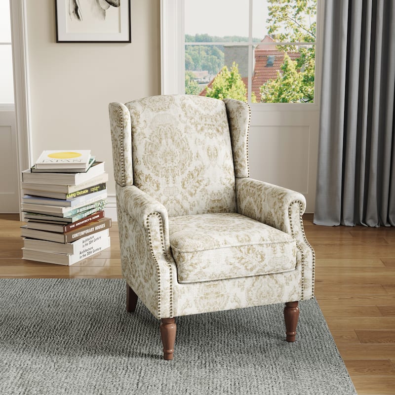 Upholstered Accent Chair Nailhead Trim Arm Chair