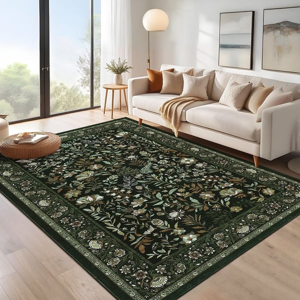 5'x7' Dark Green Area Rug