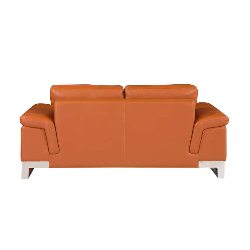 Top Grain Italian Leather Loveseat