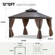 12 x 12 ft Permanent Patio Gazebo Canopy with Galvanized Steel Double ...