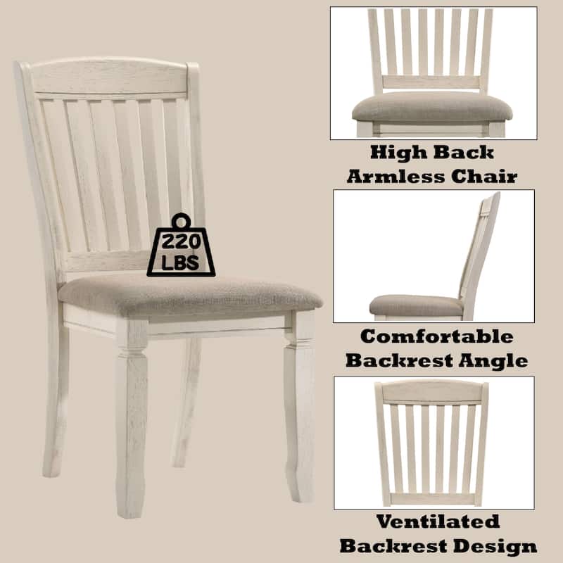 Fedele Tan Fabric & Cream Finish Side Chair (Set of 2)